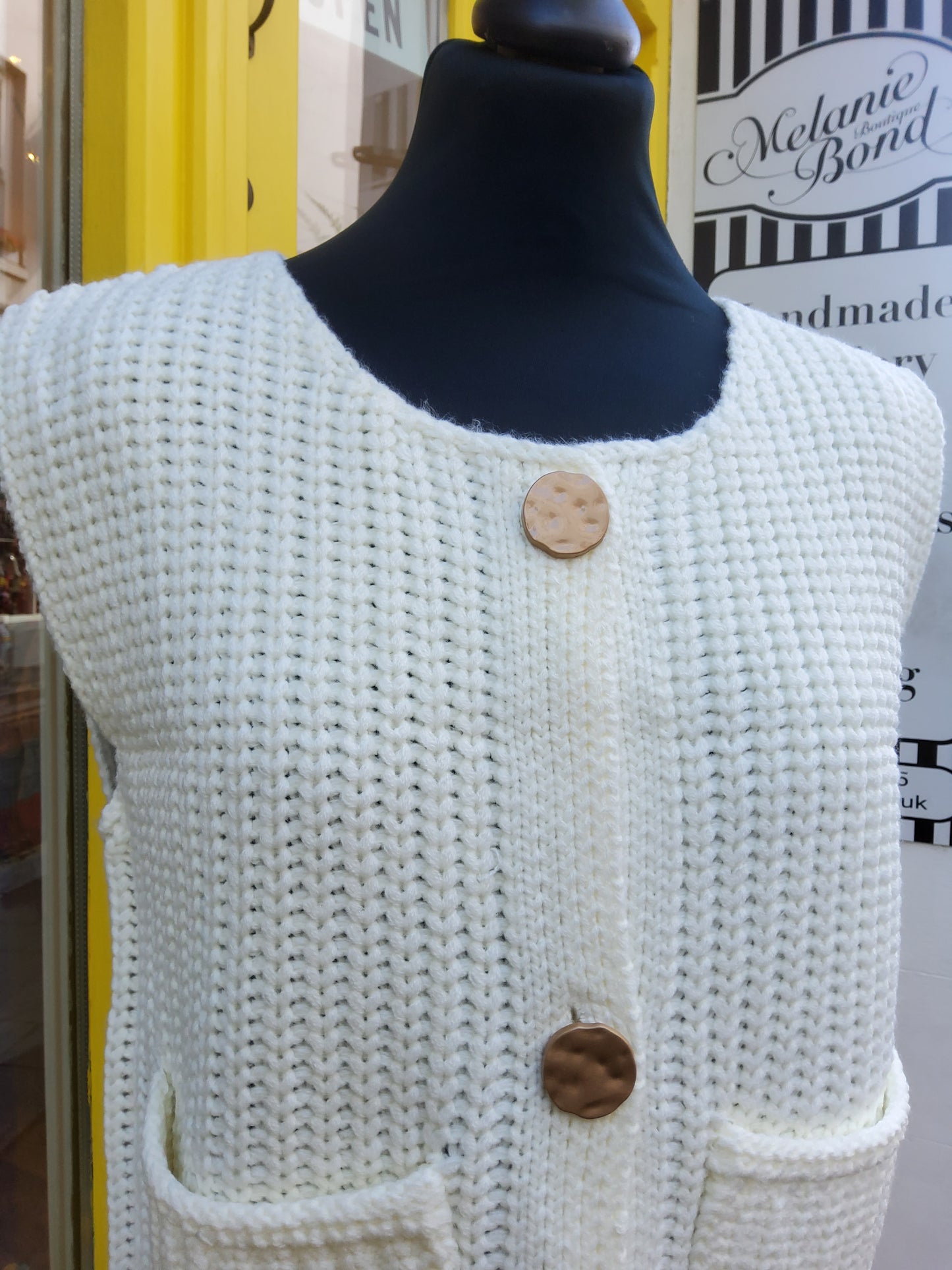 Cream Crochet Waistcoat