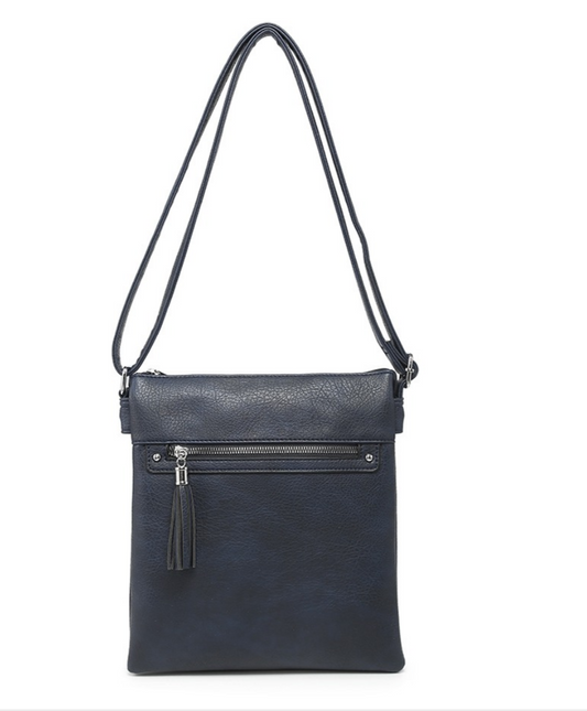 Navy Crossbody Bag with Tassel