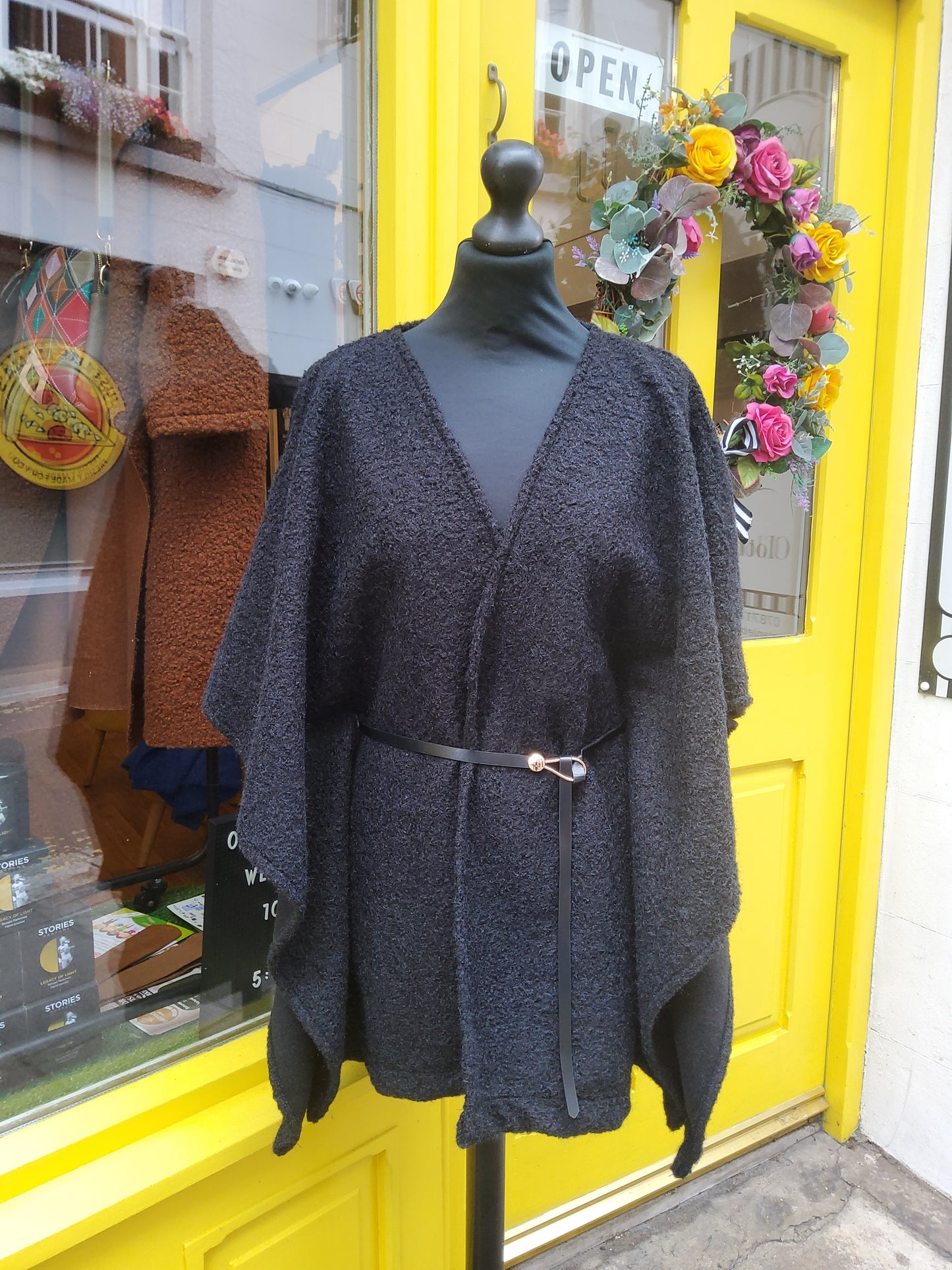 Wool blend belted jacket