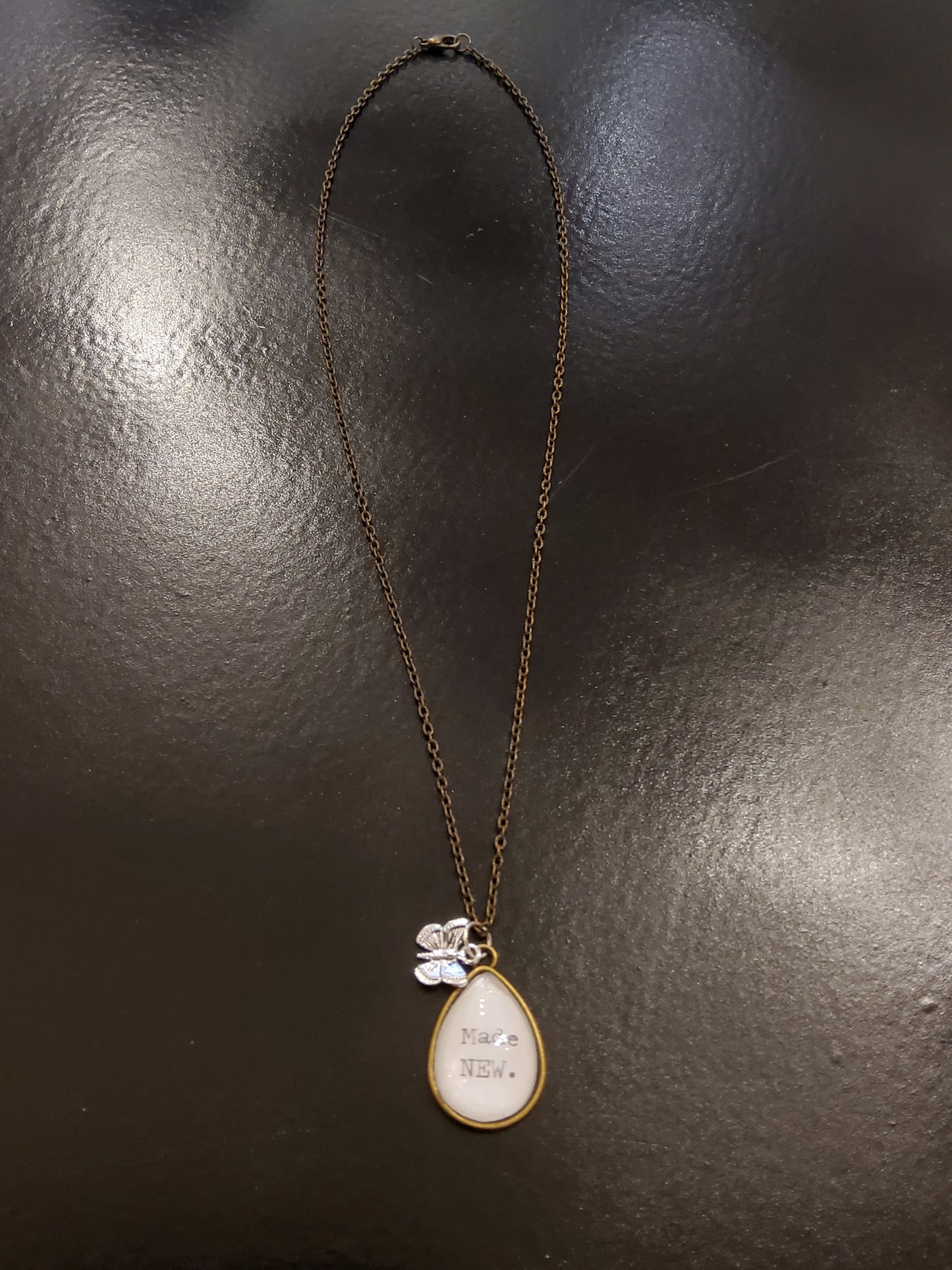 'MADE NEW' Butterfly Bronze Necklace