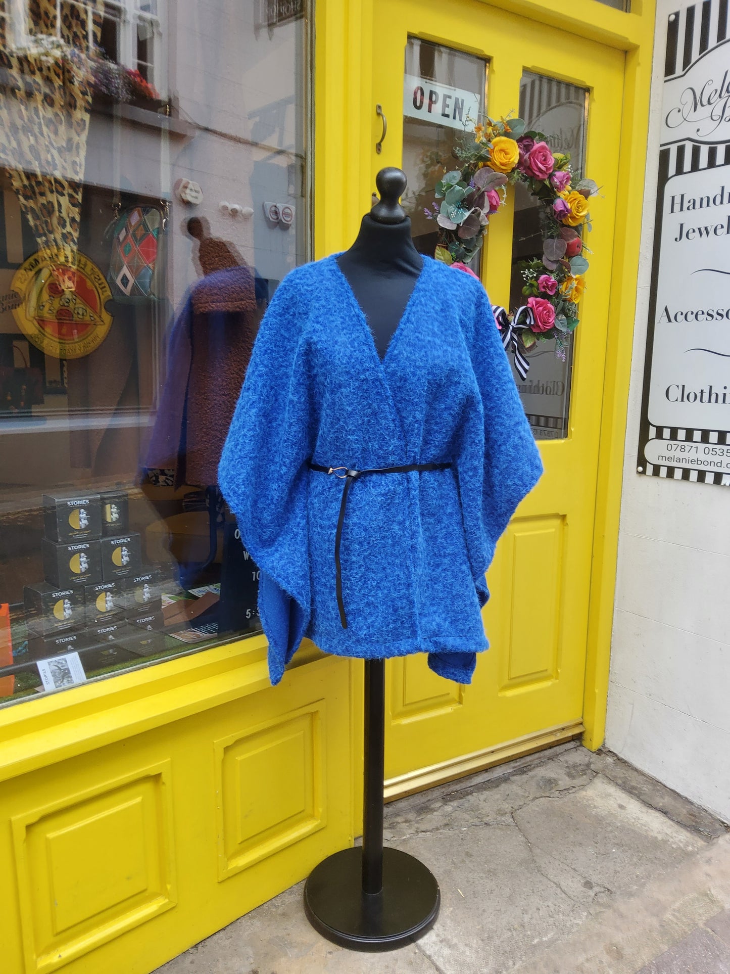 Wool blend belted jacket