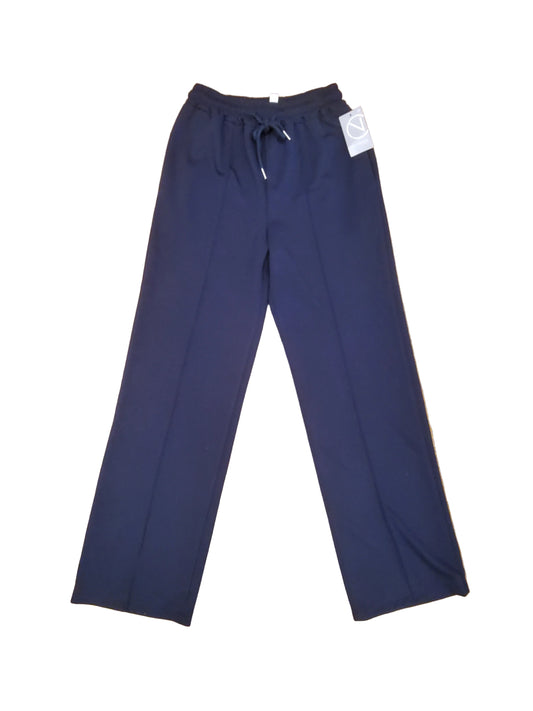 Navy Drawstring Crease-Front Jogger Trousers