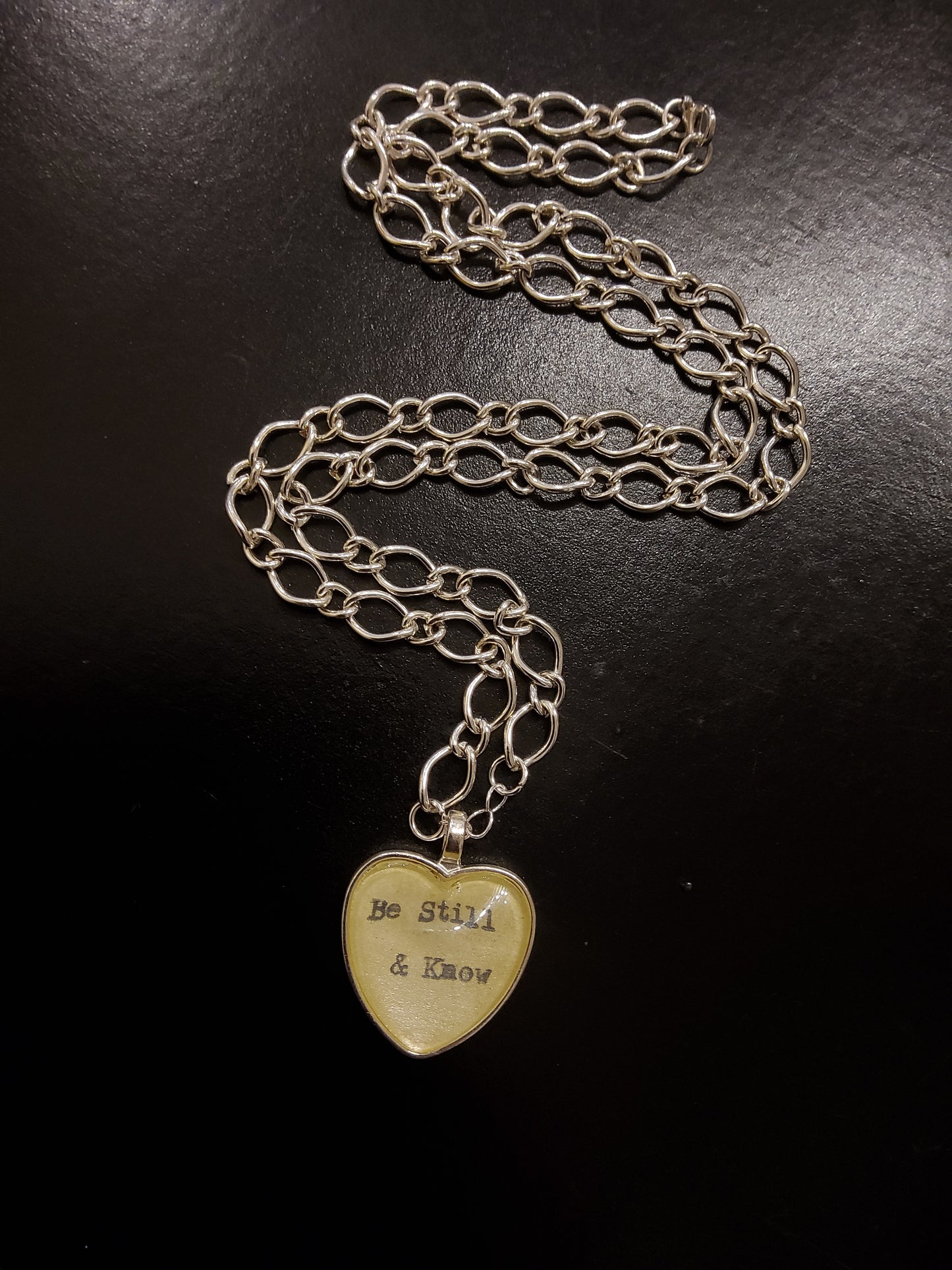 'Be Still and Know' Heart Necklace