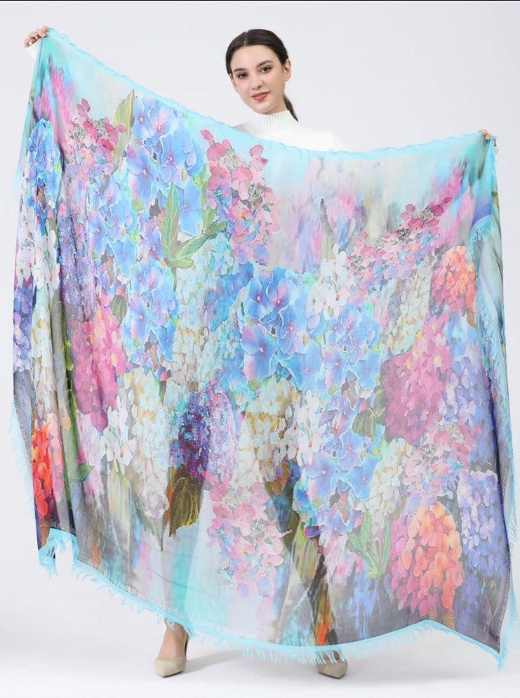 Love’s Pure Light
You Are A Joy Bomb: Hydrangeas” silk blend scarf