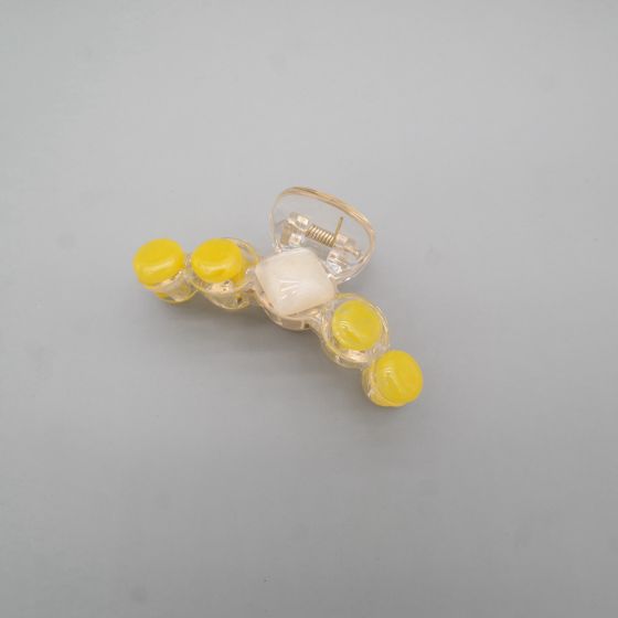 Yellow Circles Claw Clip