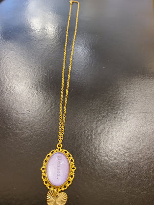 Purple Blessed Necklace with Gold Chain and Heart
