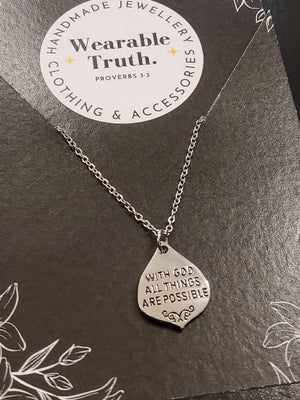 Matthew 19:26 Necklace