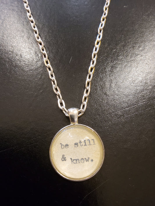'Be Still and Know' Chunky Silver Necklace