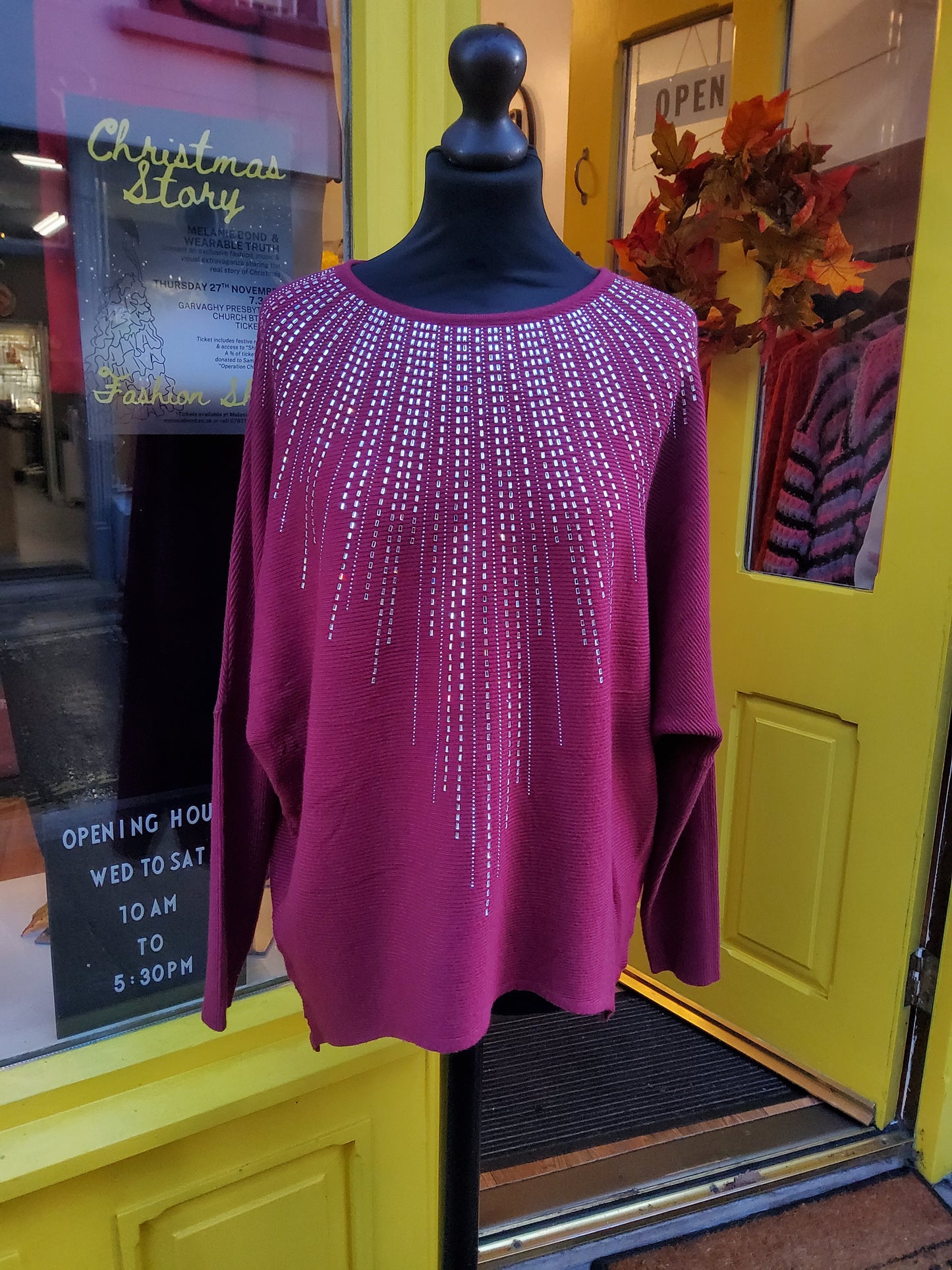 Burgundy Sparkle Jumper