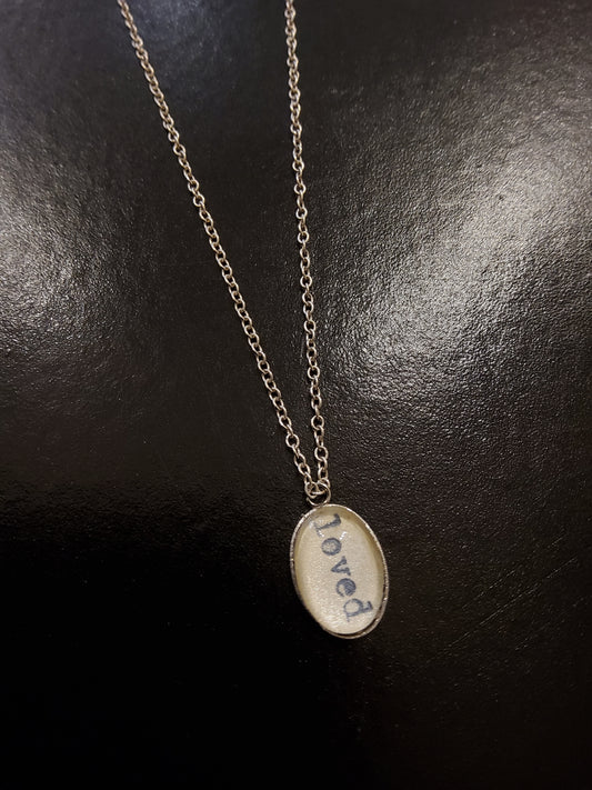 'Loved' Cream Dainty Necklace