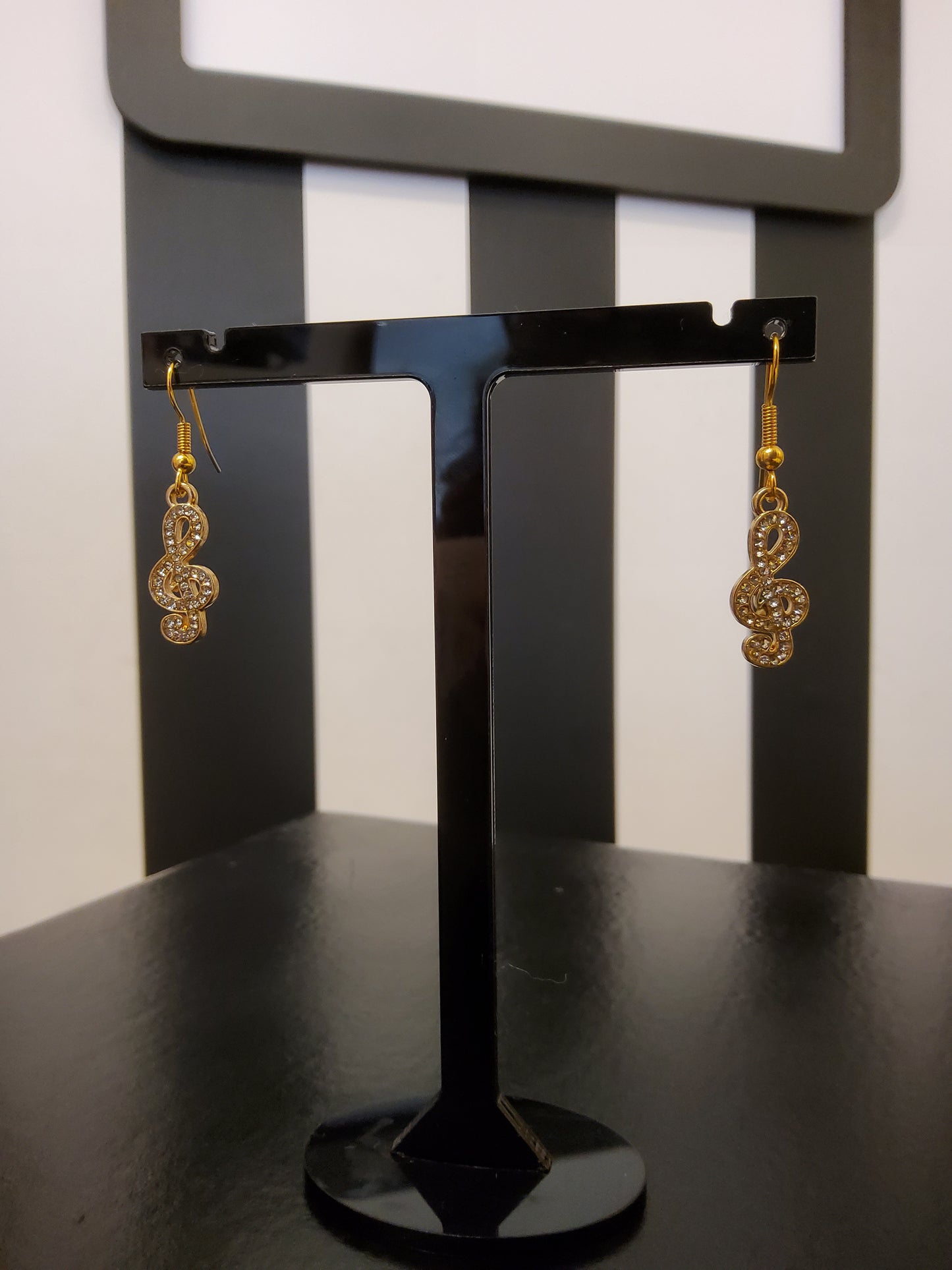 Treble Clef Diamante Earrings
