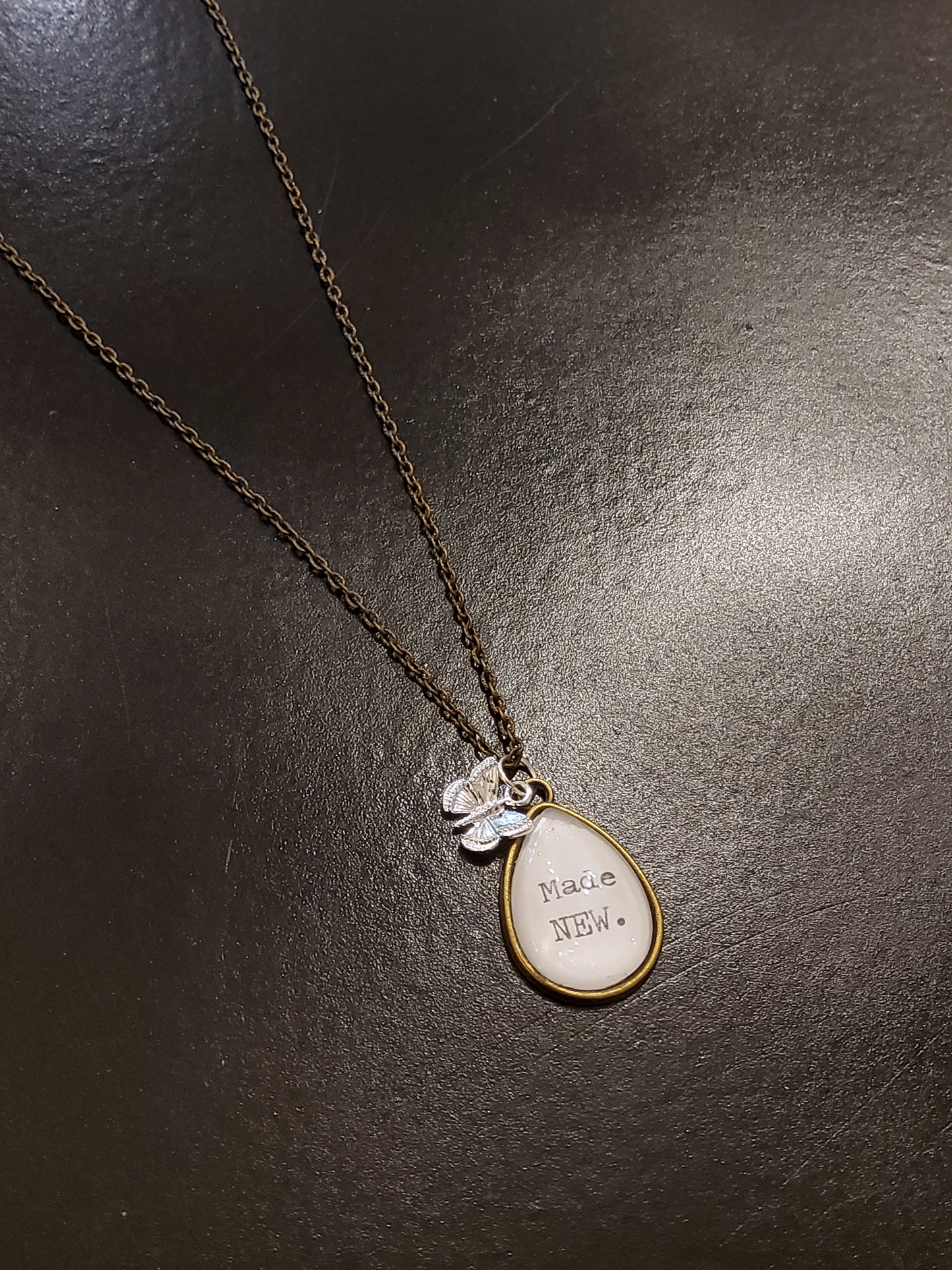'MADE NEW' Butterfly Bronze Necklace
