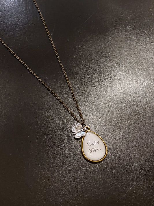 'MADE NEW' Butterfly Bronze Necklace
