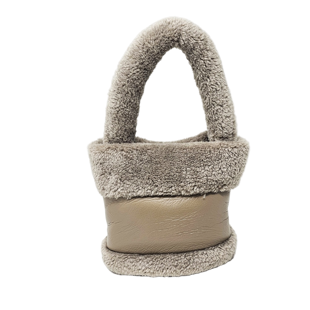 Sheepskin Style Mini Handbag