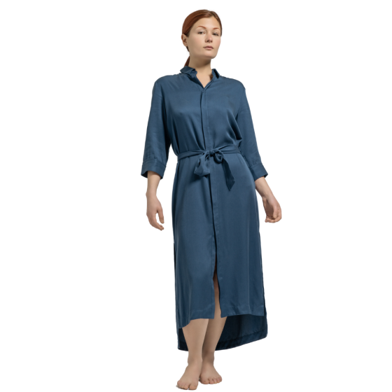 Navy Long Tencel Dress