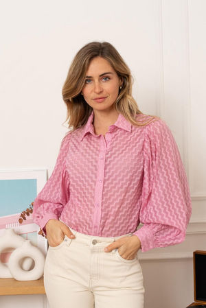 Soft Pink Zig Zag Shirt