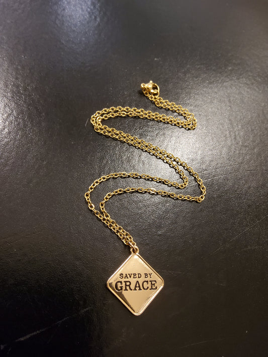 'Saved by Grace' Pendant Necklace