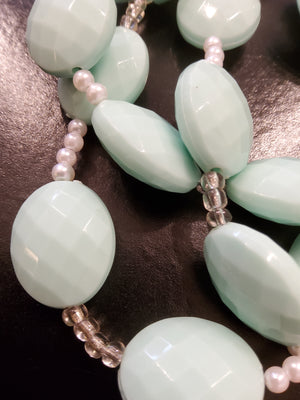 Mint Green Plaited Beaded Bracelet