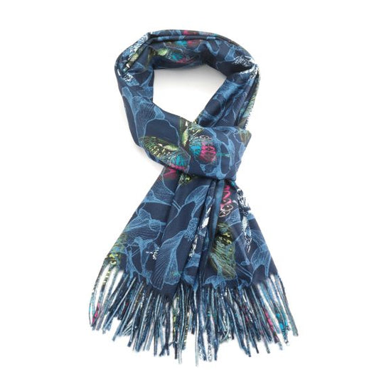 Navy Butterfly Scarf