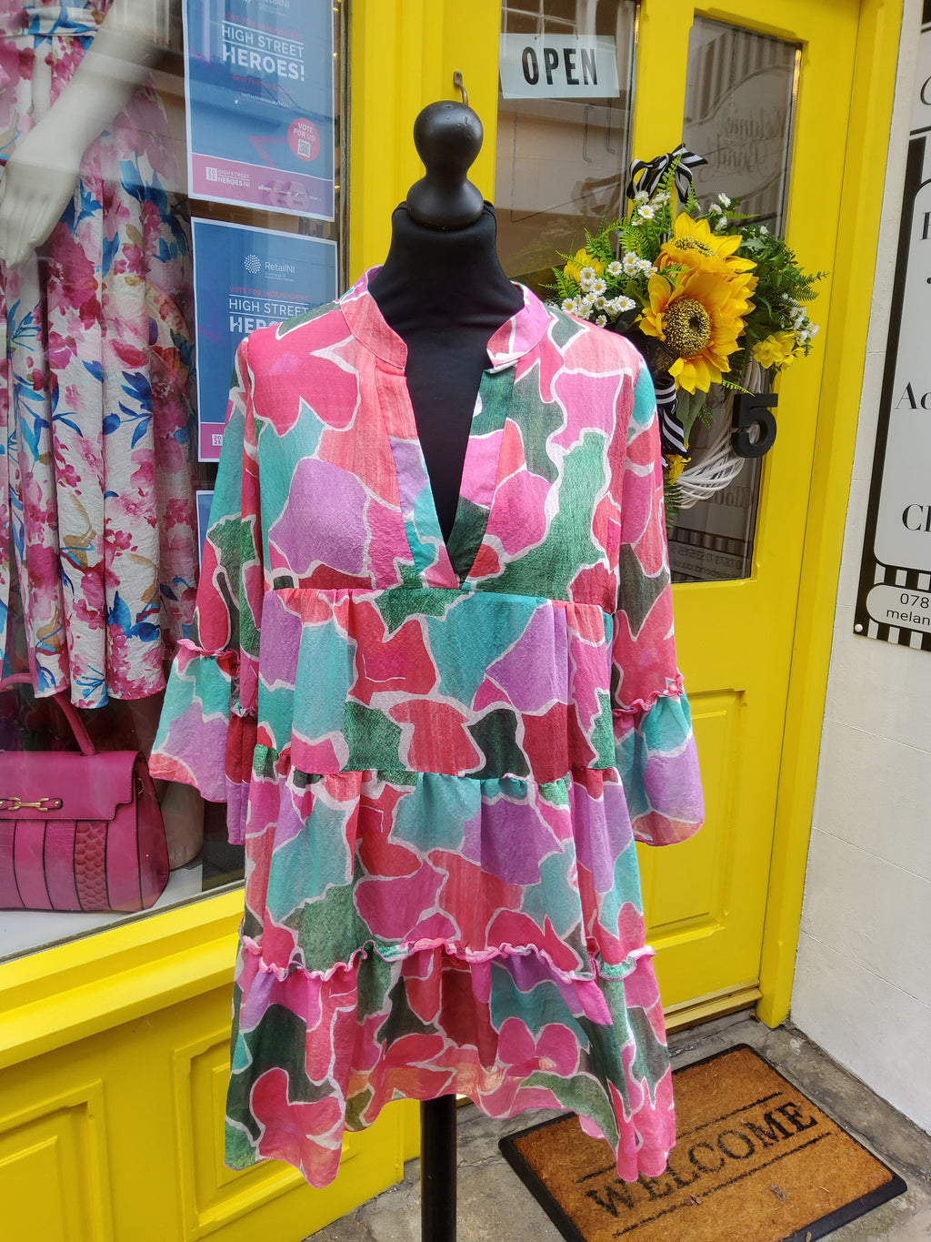 Multicoloured Geometric Print Dress