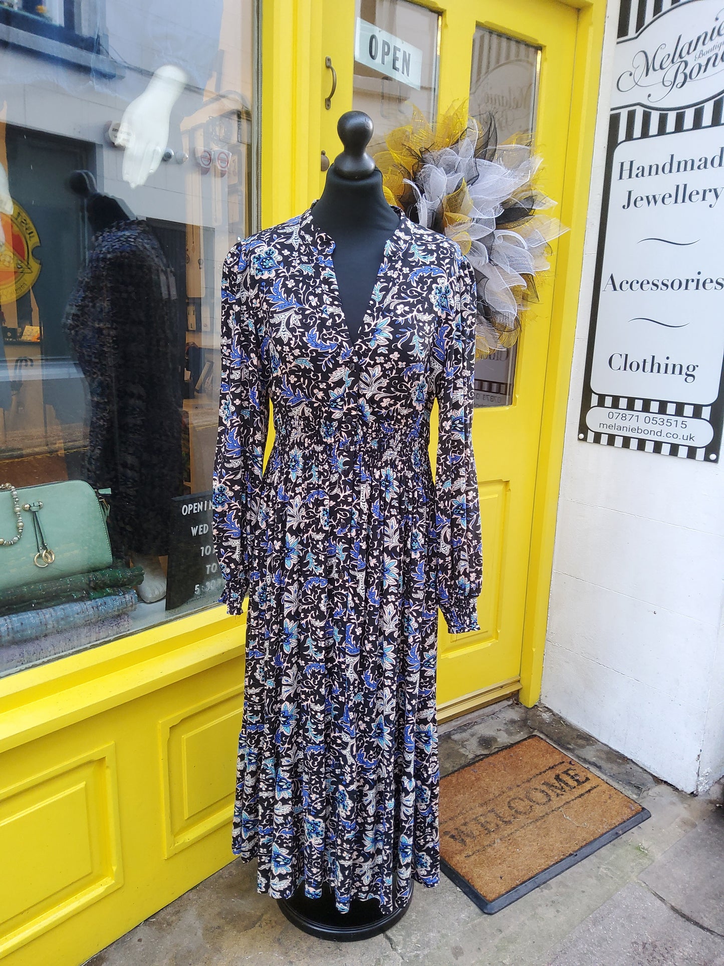 Blue Paisley Shirt Dress