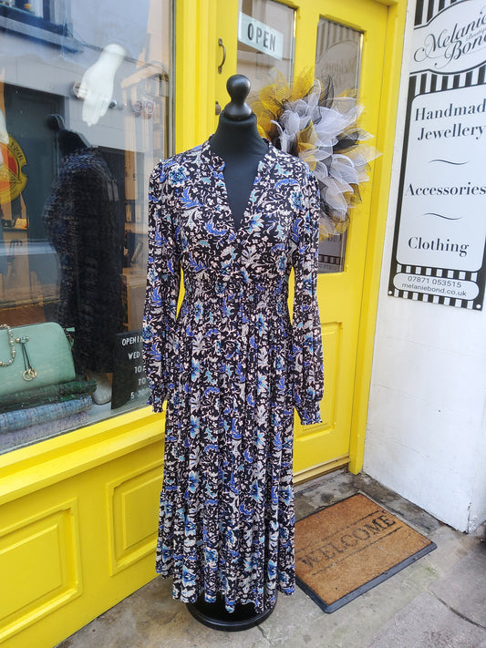 Blue Paisley Shirt Dress