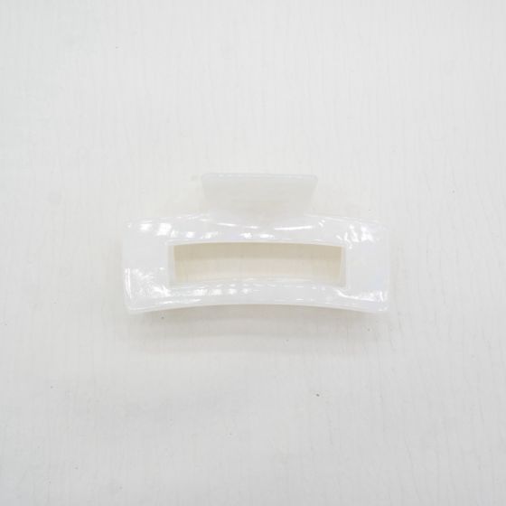 Pearl White Rectangular Claw Clip