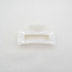 Pearl White Rectangular Claw Clip