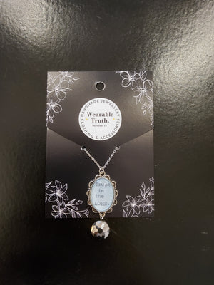 'Trust in the Lord' Silver Gem Necklace