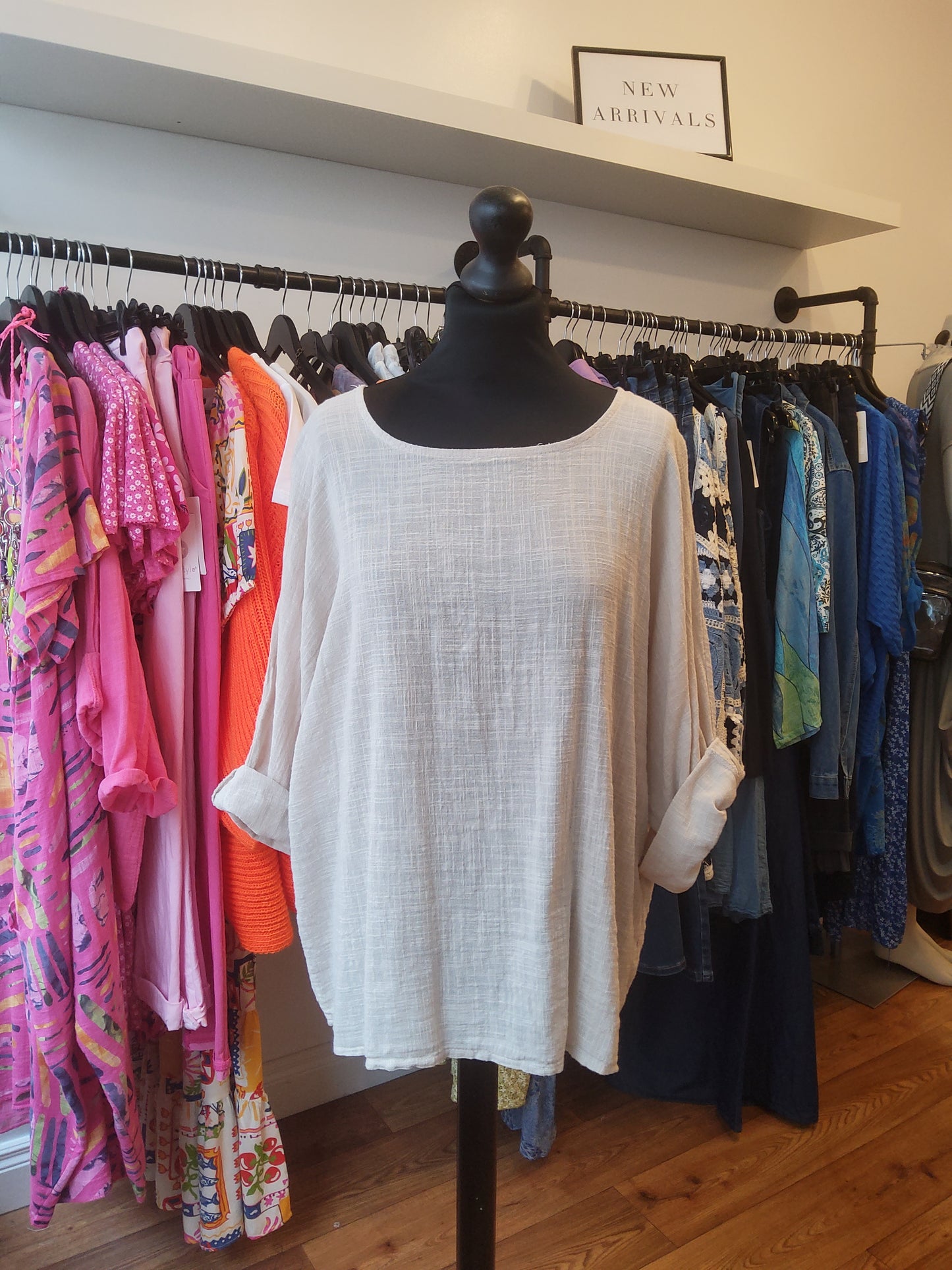 Beige Loose Cotton Top