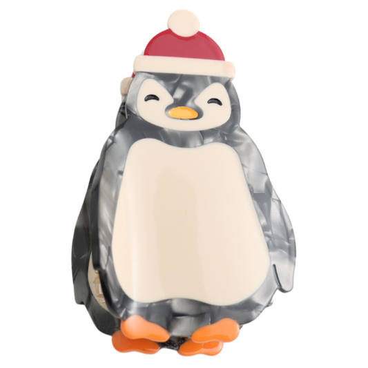 Christmas Penguin Claw Clip