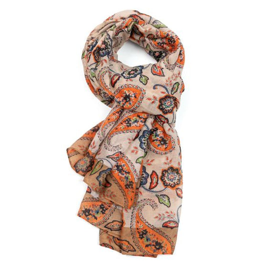 Tan Paisley Scarf