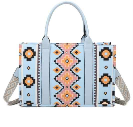 Light Blue Geometric Bag