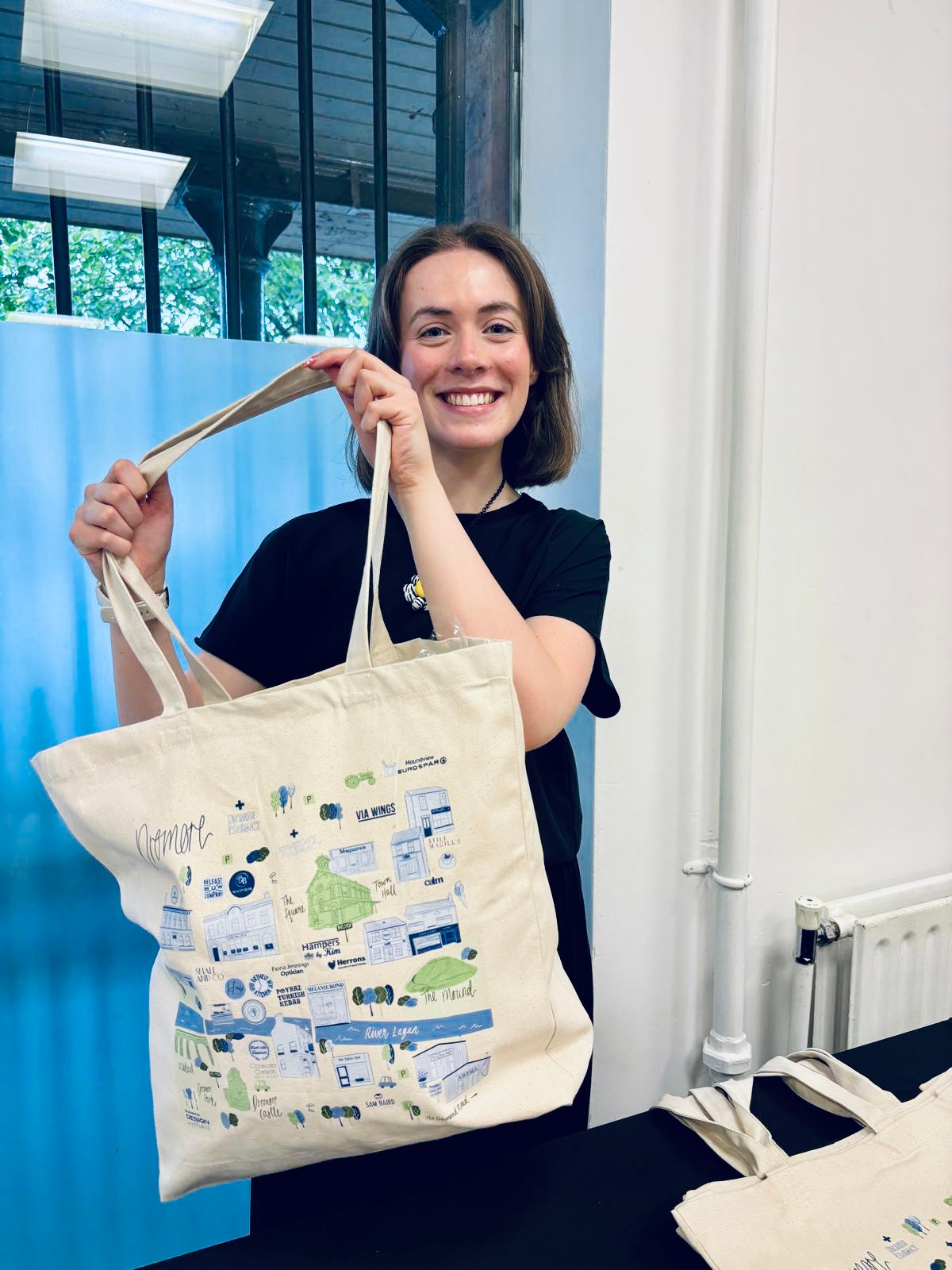 Dromore Map Tote Bags
