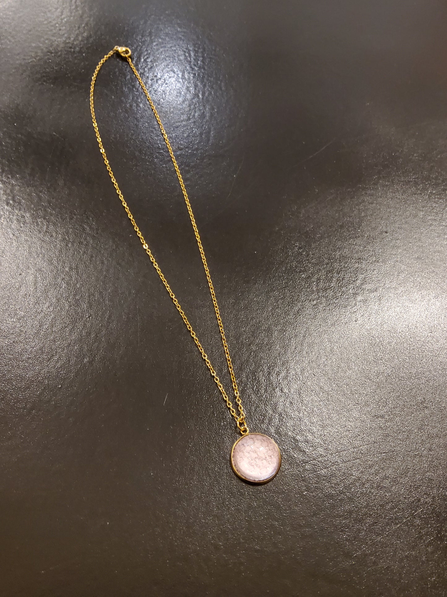 Pink Linen Golden Necklace