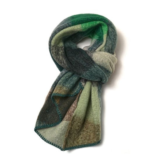 Green Tartan Angled Scarf