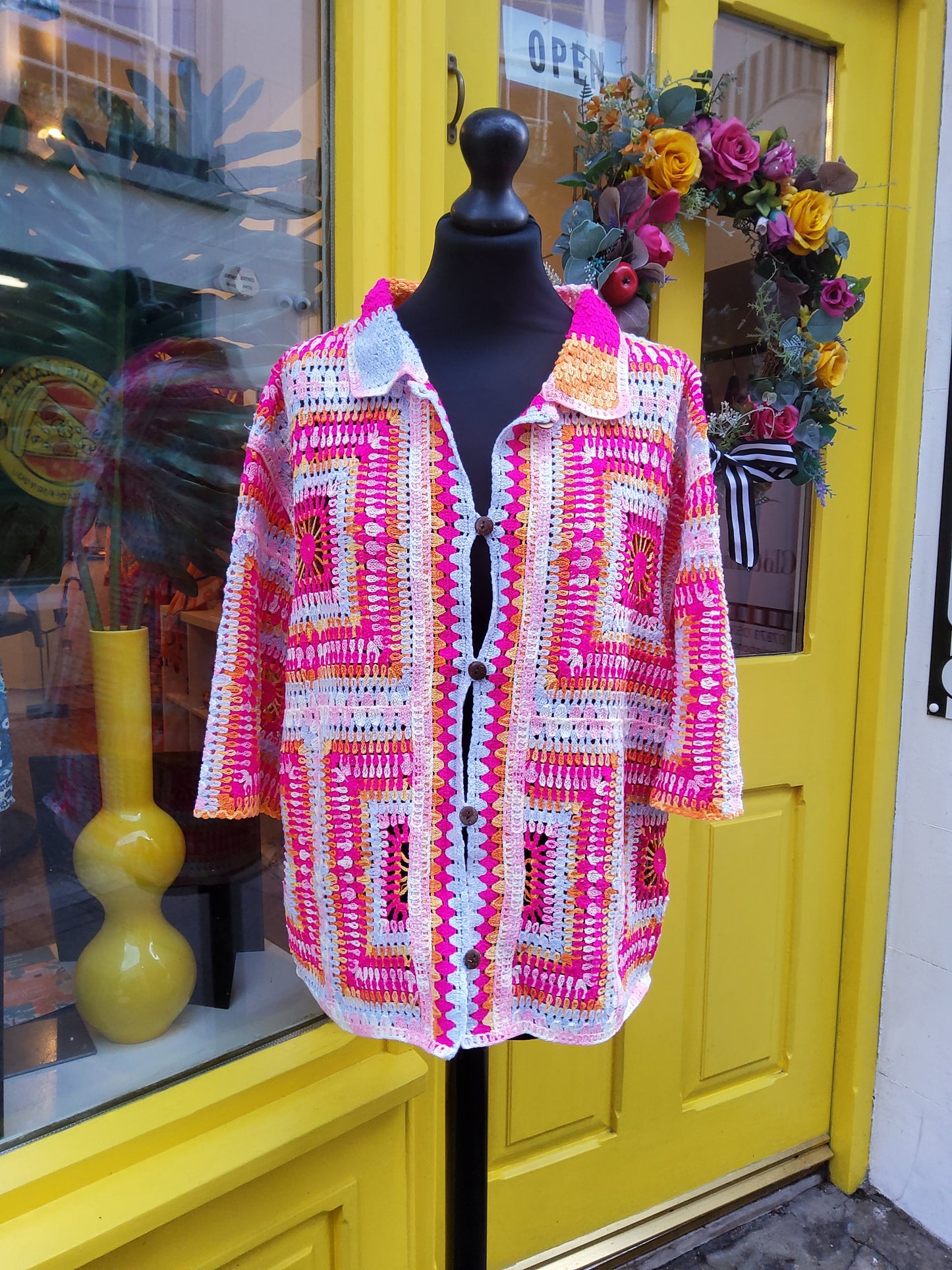 Patchwork Crochet Boxy Shirt