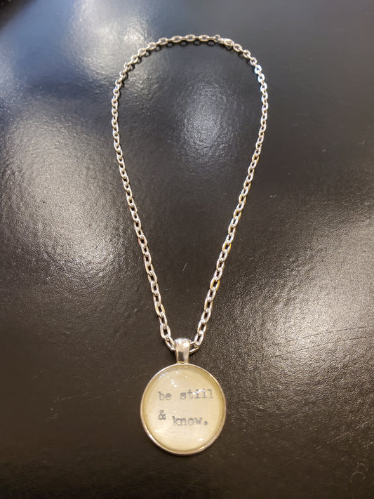 'Be Still and Know' Chunky Silver Necklace