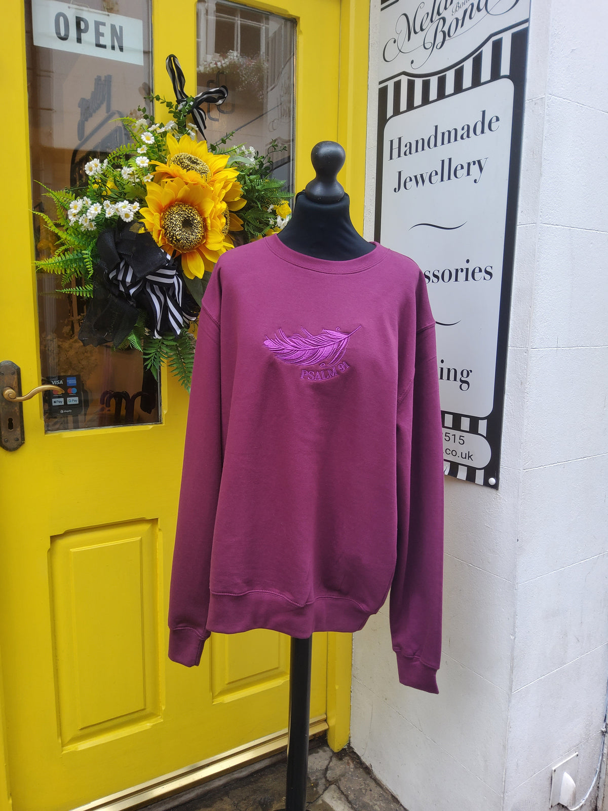 Purple Psalm 91 Feather Jumper