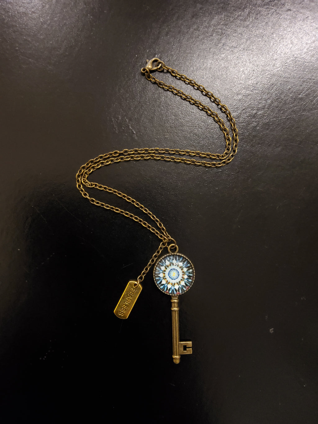 Fearless Bronze Key Necklace