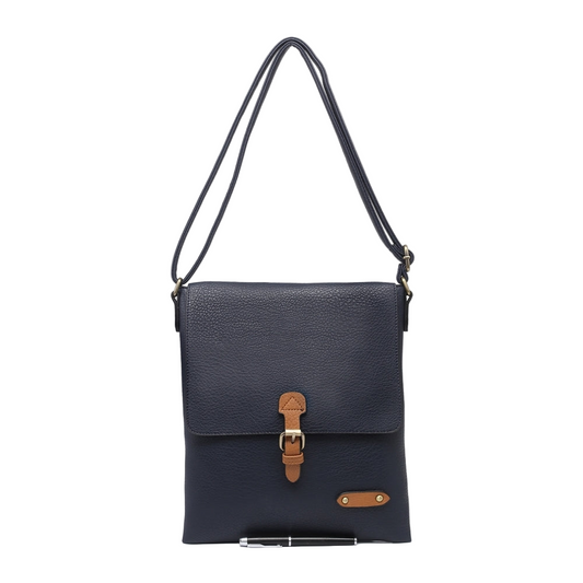Navy Single Buckle Crossbody Bag