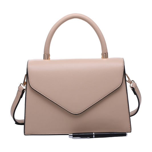 Tan Small Structured Tote Bag