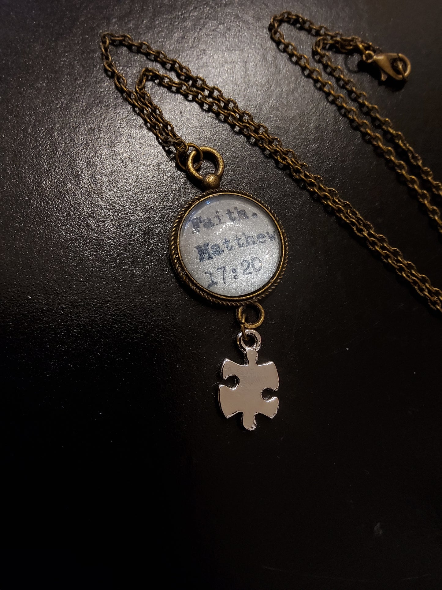'Matthew 17:20 Jigsaw' Necklace