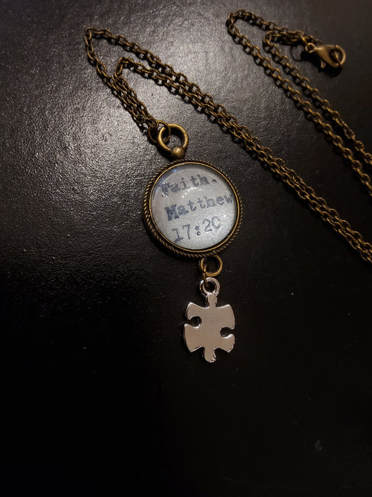 'Matthew 17:20 Jigsaw' Necklace