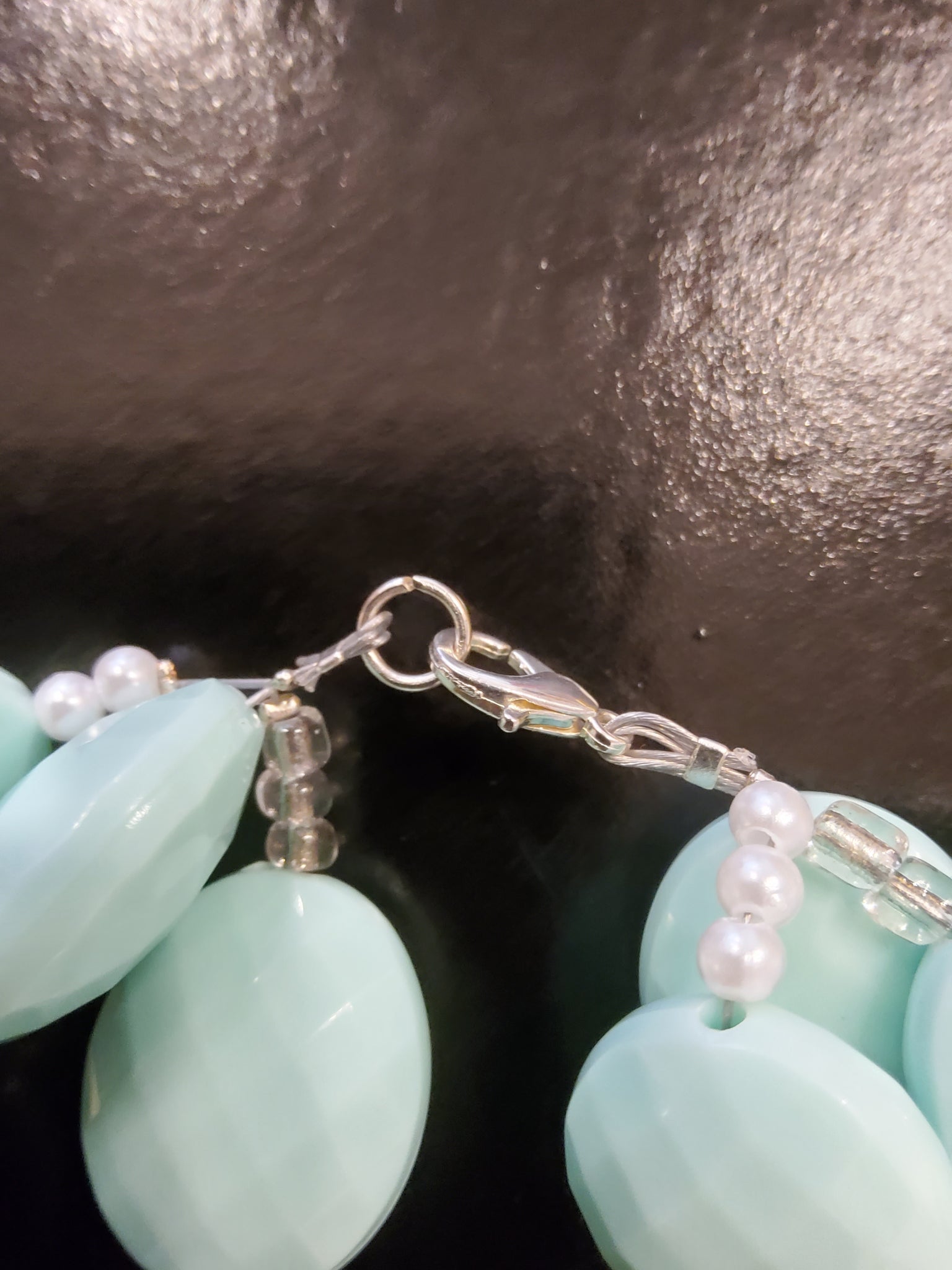 Mint Green Plaited Beaded Bracelet