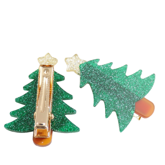Christmas Tree Hair Clips Twin Pack