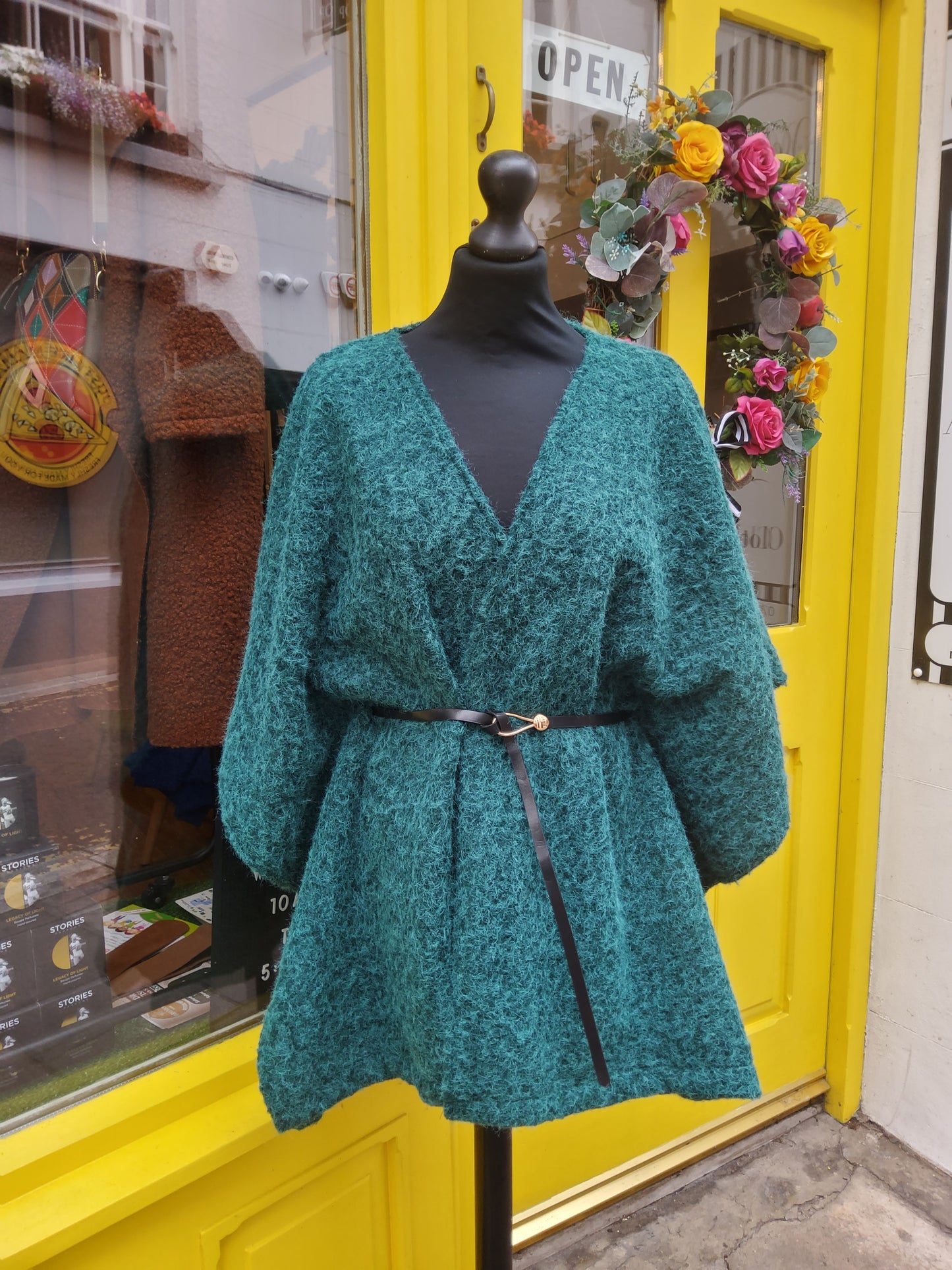 Wool blend belted jacket