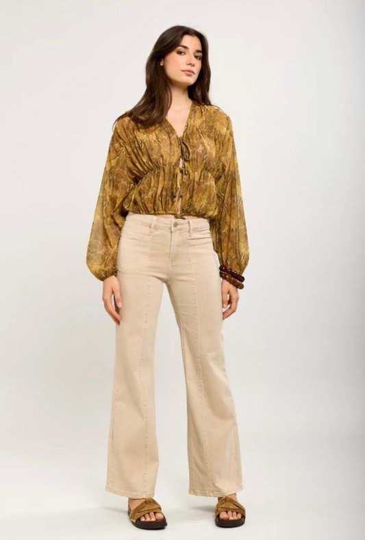 Toxik Beige Wide Leg Jeans