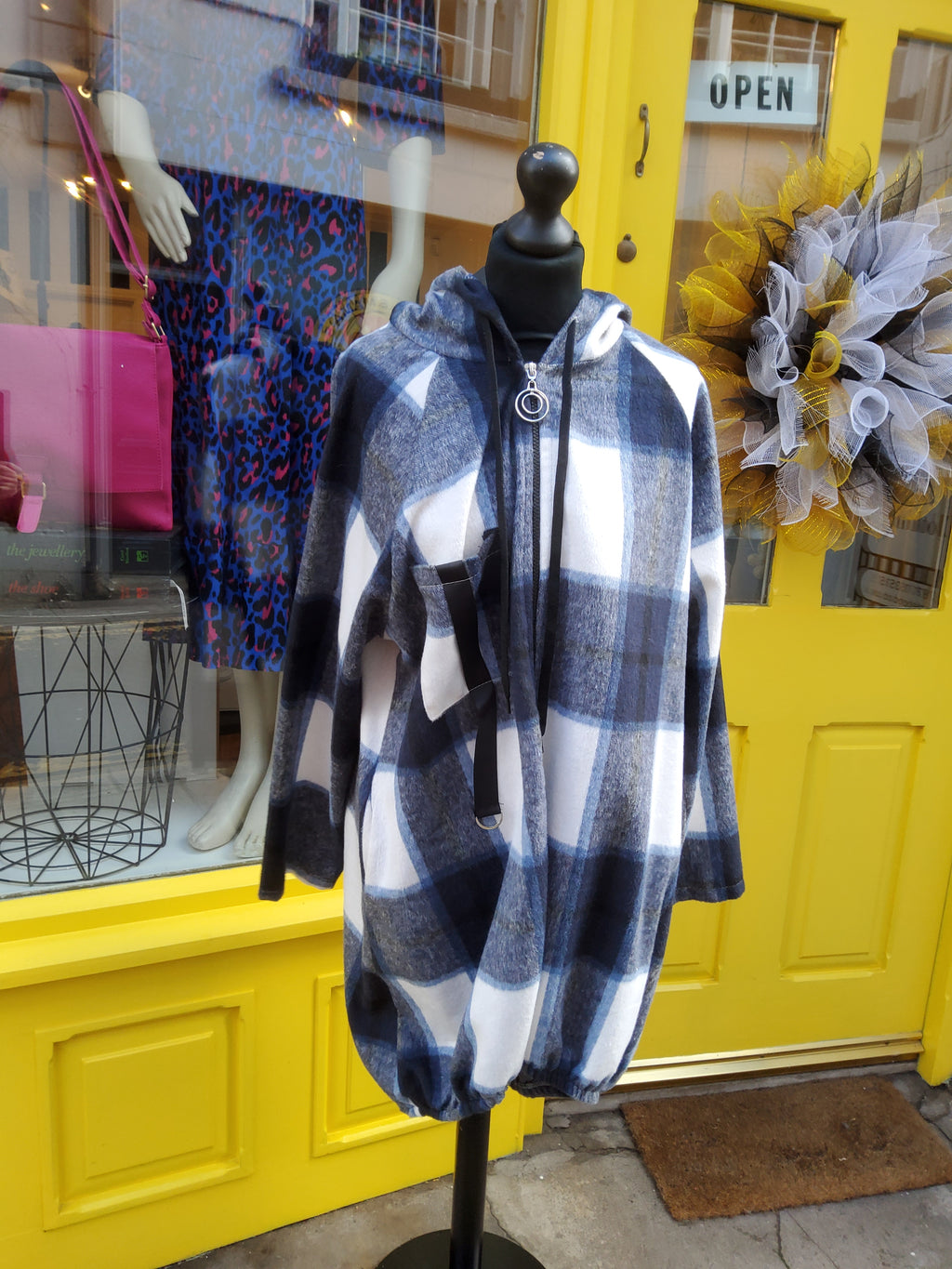 Navy Check Jacket
