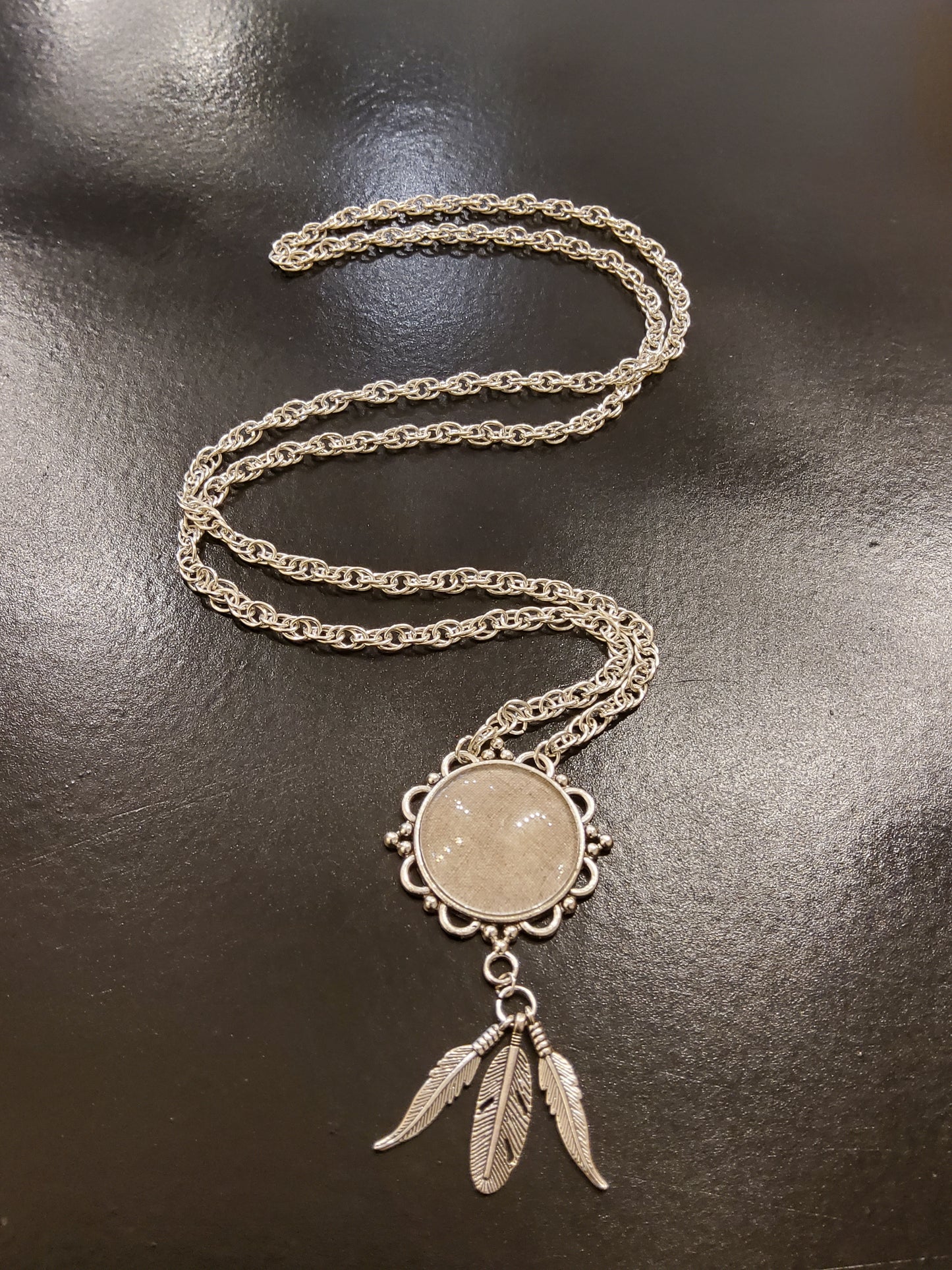 Irish linen necklace in cream